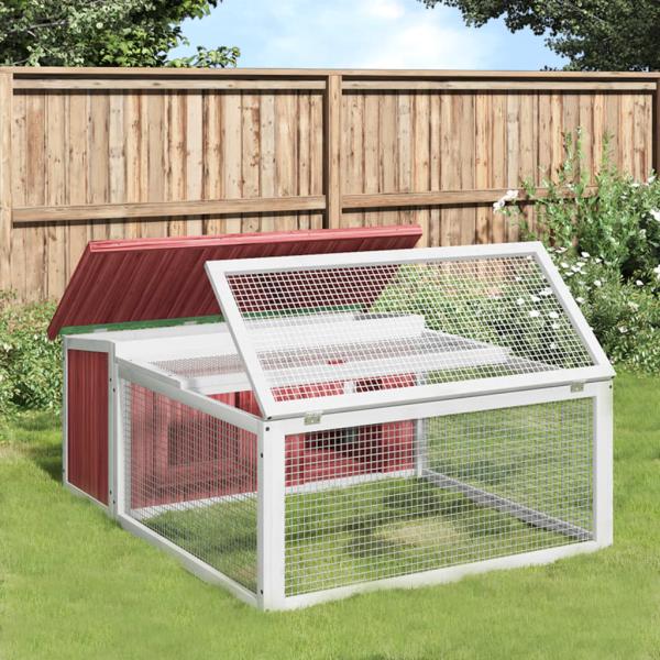 ARDEBO.de - Kaninchenstall Mokka 117,5x97x47,5 cm Massivholz Kiefer