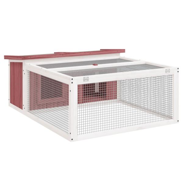 Kaninchenstall Mokka 117,5x97x47,5 cm Massivholz Kiefer