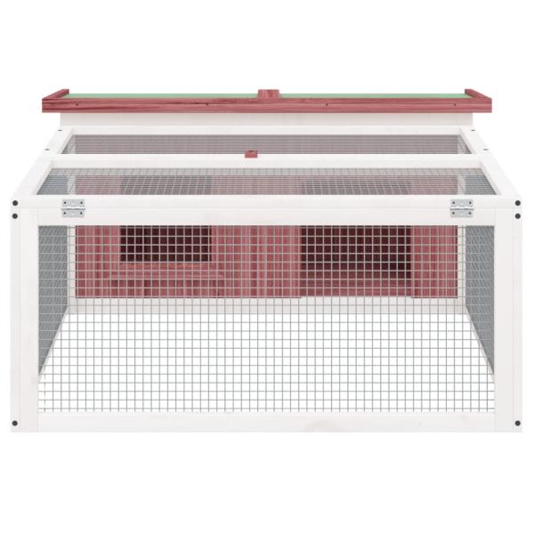 Kaninchenstall Mokka 117,5x97x47,5 cm Massivholz Kiefer