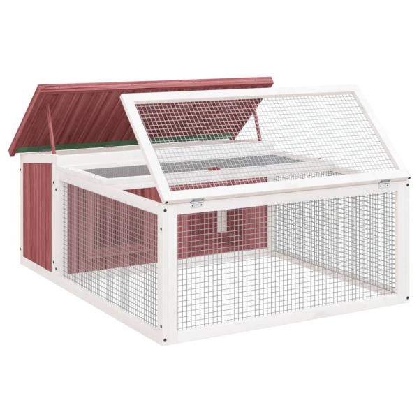Kaninchenstall Mokka 117,5x97x47,5 cm Massivholz Kiefer