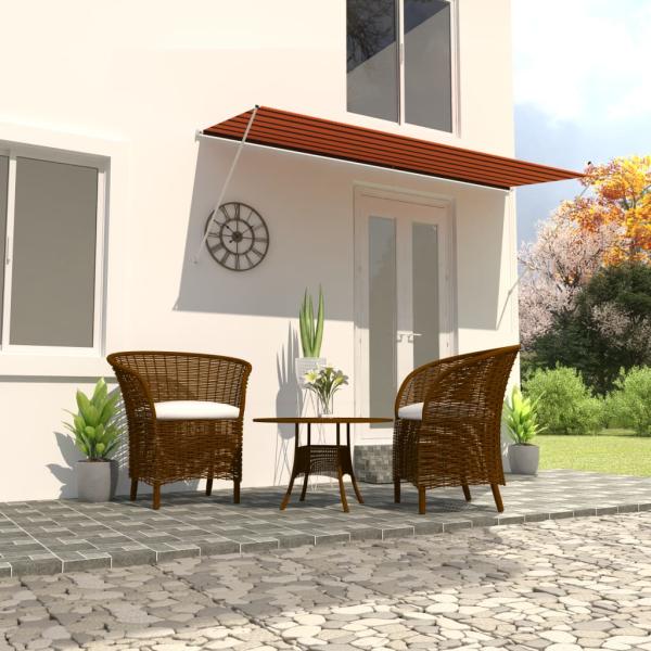 ARDEBO.de - Einziehbare Markise 350×150 cm Orange und Braun