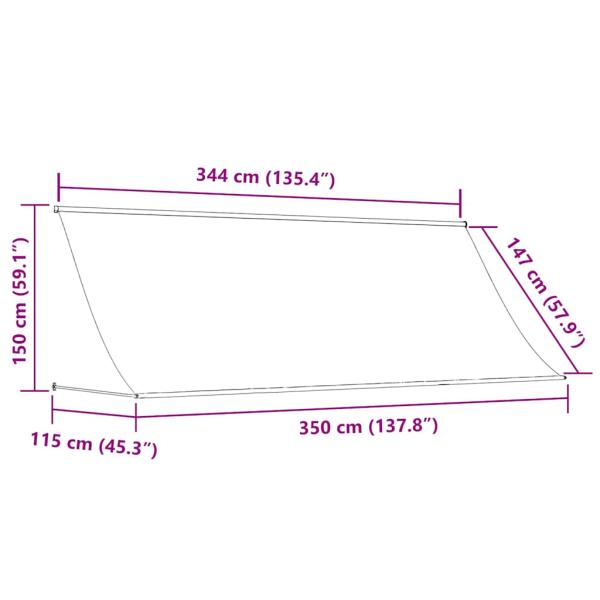 Einziehbare Markise 350×150 cm Orange und Braun