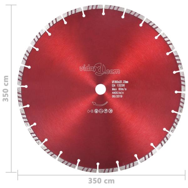 Diamant-Trennscheibe mit Turbo Stahl 350 mm