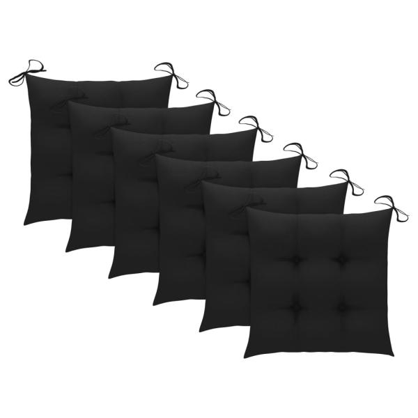 Stuhlkissen 6 Stk. Schwarz 40x40x7 cm Oxford-Gewebe