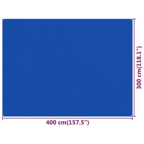 Zeltteppich 300x400 cm Blau HDPE