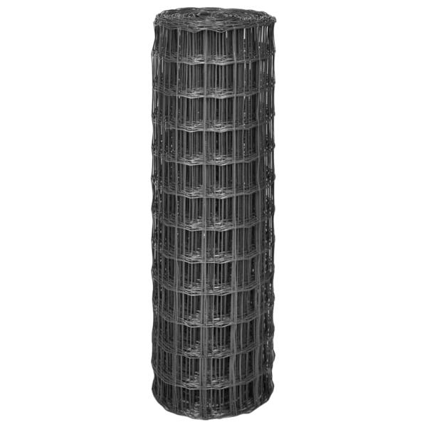 Eurozaun Stahl 25 x 1,2 m Grau