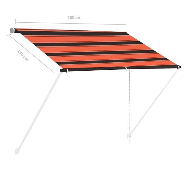 Einziehbare Markise 200×150 cm Orange und Braun