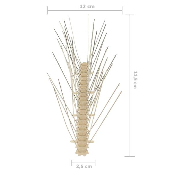 20-tlg. Vogelabwehr-Spikes-Set 10 m Kunststoff 4-reihig