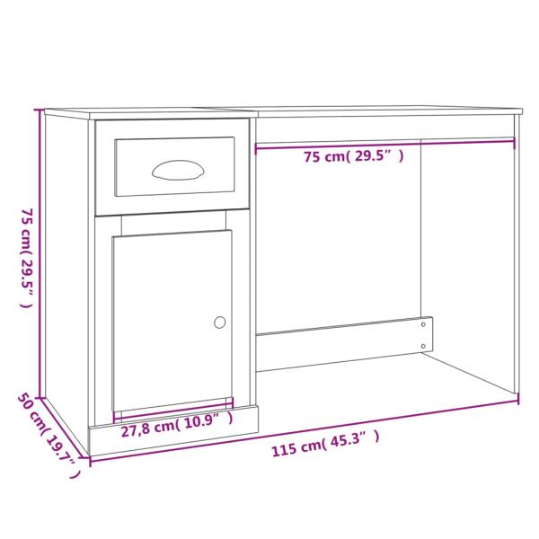 Schreibtisch mit Schublade Hochglanz-Weiß 115x50x75 cm