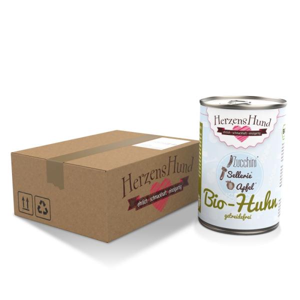 ARDEBO.de Herzenshund Bio-Huhn mit Bio-Zucchini getreidefrei 800g / Bio DE-ÖKO-006