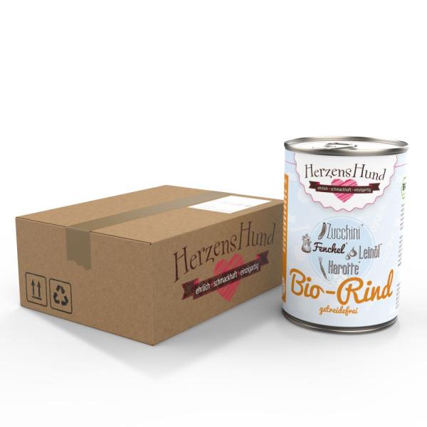 ARDEBO.de Herzenshund Bio-Rind mit Bio-Zucchini getreidefrei 800g / Bio DE-ÖKO-006