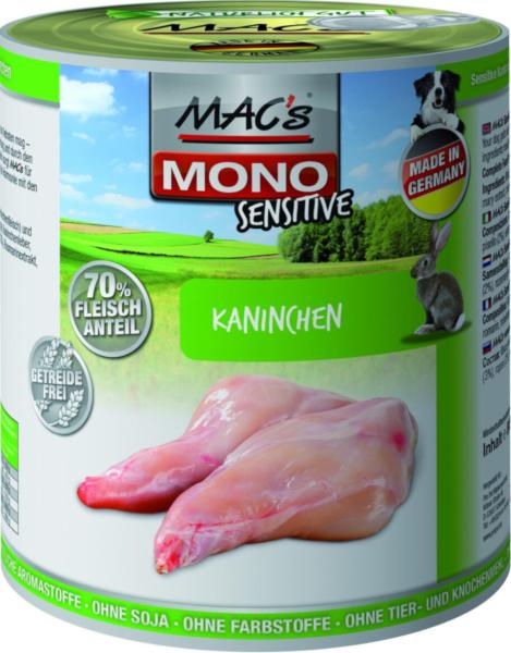 MACs Dog Mono Frisches Kaninchen 800g (Menge: 6 je Bestelleinheit)