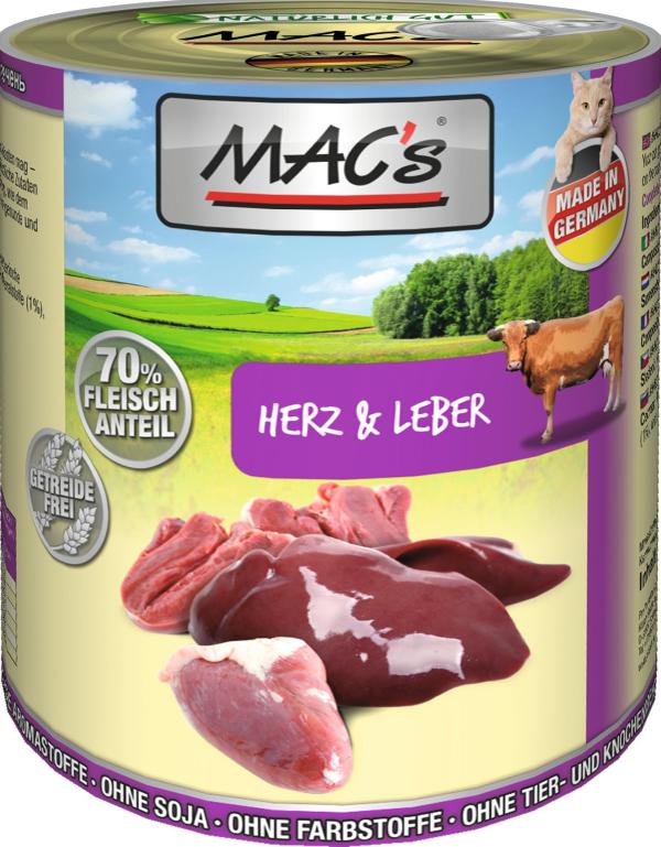 MACs Cat Herz & Leber 800g (Menge: 6 je Bestelleinheit)