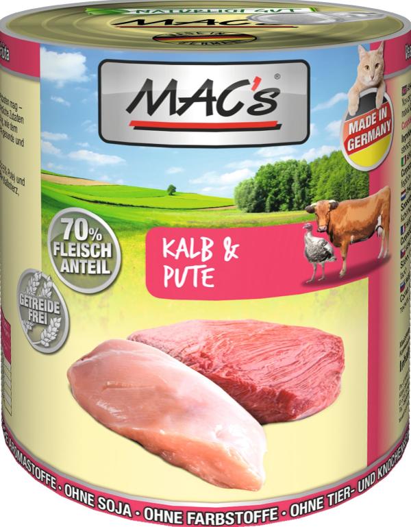 MACs Cat Kalb & Pute 800g (Menge: 6 je Bestelleinheit)