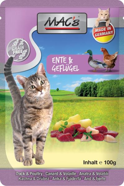 ARDEBO.de MACs Cat Pouch Ente & Geflügel 100g