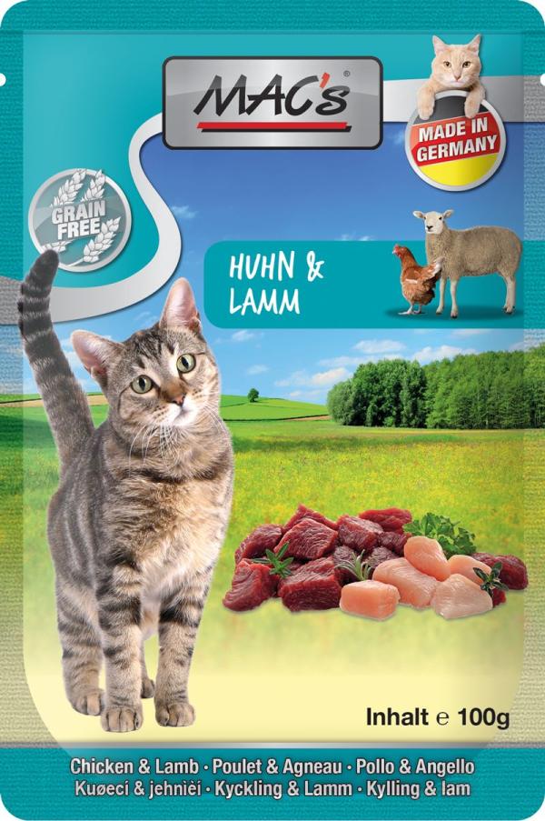 MACs Cat Pouch Huhn & Lamm 100g (Menge: 12 je Bestelleinheit)
