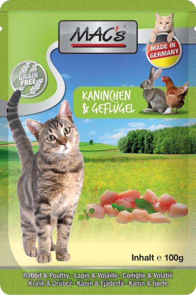 ARDEBO.de MACs Cat Pouch Kaninchen & Geflügel 100g