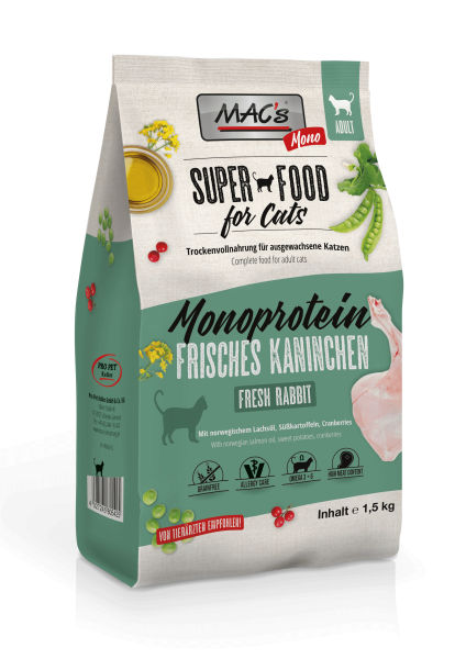 ARDEBO.de MACs Cat Adult Monoprotein Kaninchen 1,5kg