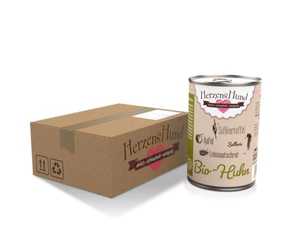 Herzenshund Bio Huhn mit Bio Gemüse 400g  (Menge: 12 je Bestelleinheit)