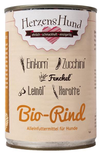 Herzenshund Bio Rind mit Bio Gemüse 400g  (Menge: 12 je Bestelleinheit)
