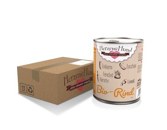 Herzenshund Bio Rind mit Bio Gemüse 800g  (Menge: 6 je Bestelleinheit)
