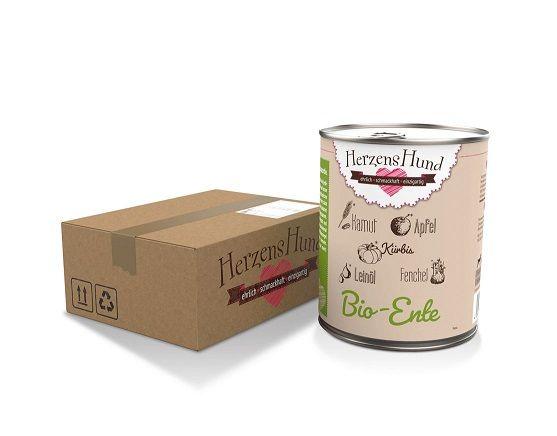 Herzenshund Bio-Ente mit Bio Gemüse & getreidefrei 400g  (Menge: 12 je Bestelleinheit)