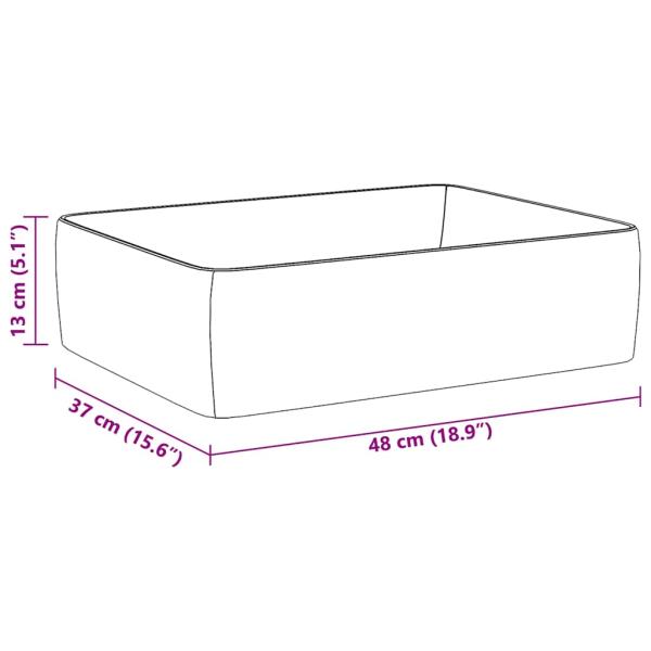 Waschbecken Weiß 48x37x13 cm Keramik Rechteckig