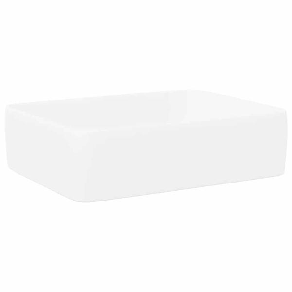 Waschbecken Weiß 48x37x13 cm Keramik Rechteckig