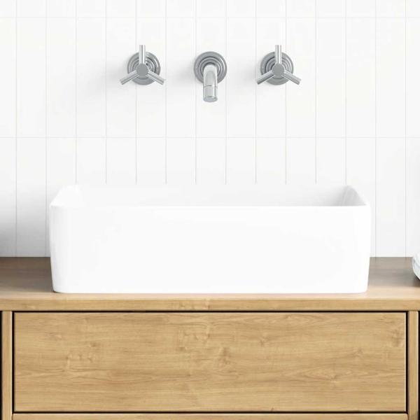 Waschbecken Weiß 48x37x13 cm Keramik Rechteckig