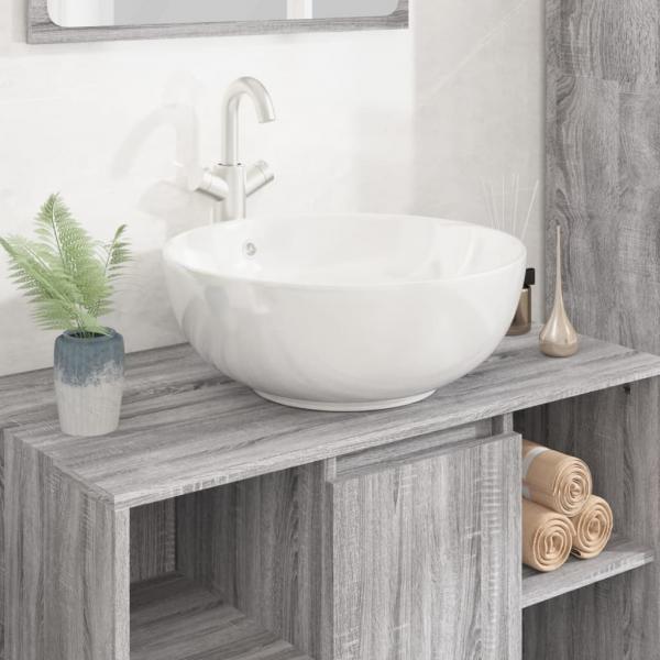 ARDEBO.de - Waschbecken Weiß 44x17 cm Keramik Rund