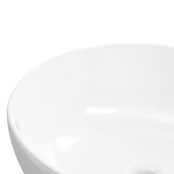 Waschbecken Weiß 44x17 cm Keramik Rund