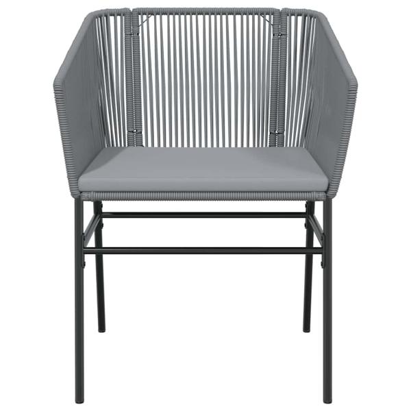 5-tlg. Garten-Essgruppe mit Kissen Grau Poly Rattan Glas