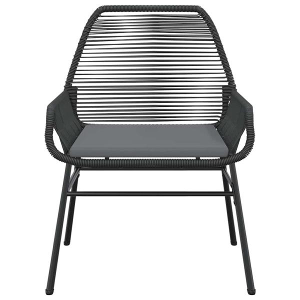 5-tlg. Garten-Essgruppe mit Kissen Schwarz Poly Rattan Glas
