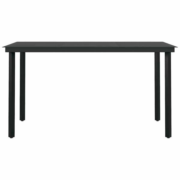 5-tlg. Garten-Essgruppe mit Kissen Braun Poly Rattan Glas