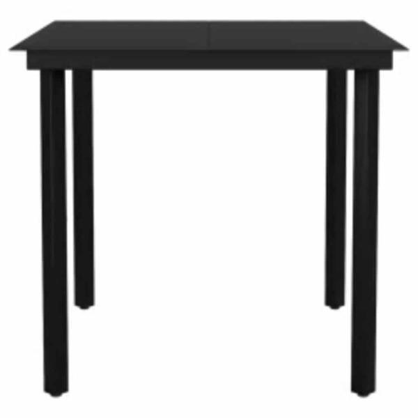 5-tlg. Garten-Essgruppe mit Kissen Braun Poly Rattan Glas