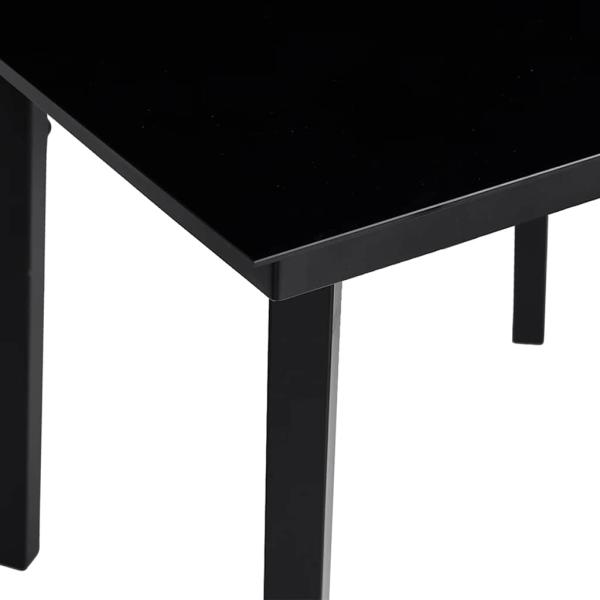 5-tlg. Garten-Essgruppe mit Kissen Schwarz Poly Rattan Glas