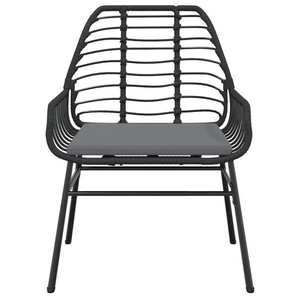 7-tlg. Garten-Essgruppe mit Kissen Schwarz Poly Rattan Glas