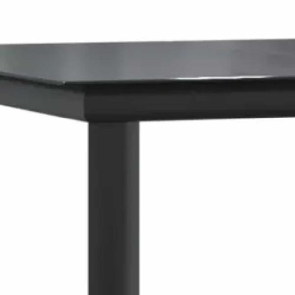 5-tlg. Garten-Essgruppe mit Kissen Schwarz Poly Rattan Glas