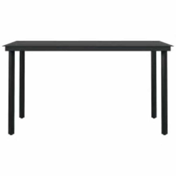 5-tlg. Garten-Essgruppe mit Kissen Braun Poly Rattan Glas