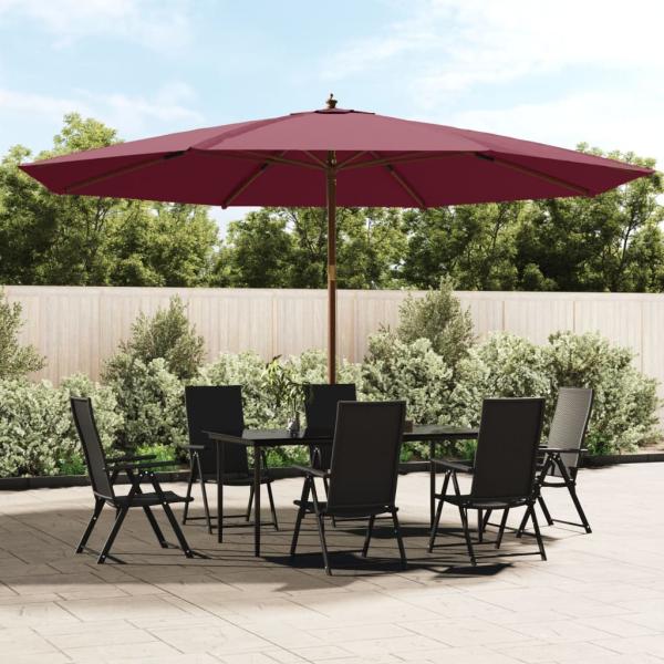 ARDEBO.de - Sonnenschirm mit Holzmast Bordeauxrot 400x273 cm