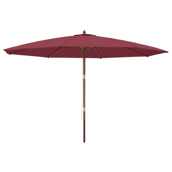 Sonnenschirm mit Holzmast Bordeauxrot 400x273 cm