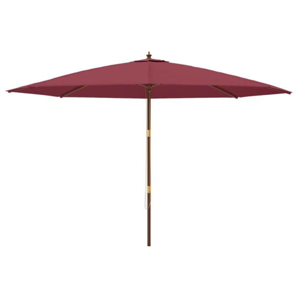 Sonnenschirm mit Holzmast Bordeauxrot 400x273 cm