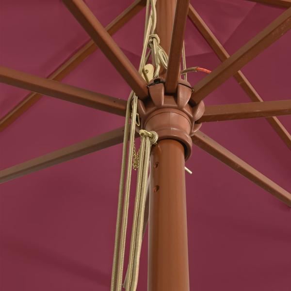 Sonnenschirm mit Holzmast Bordeauxrot 400x273 cm