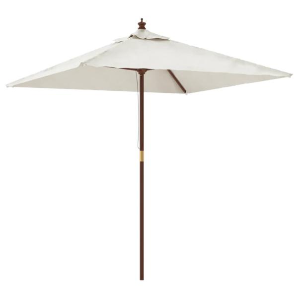 Sonnenschirm mit Holzmast Sandfarben 198x198x231 cm