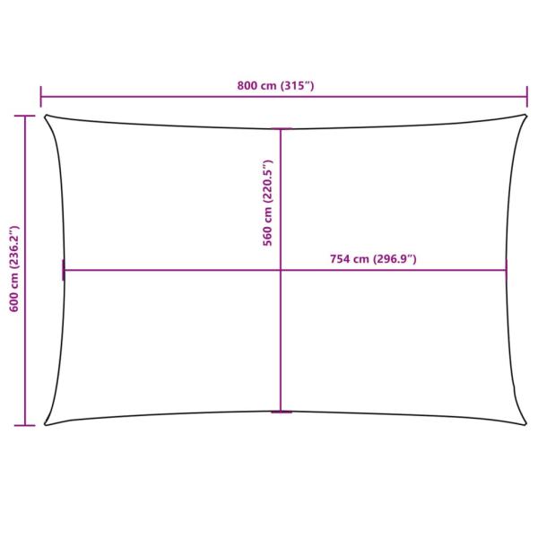 Sonnensegel Oxford-Gewebe Rechteckig 6x8 m Orange