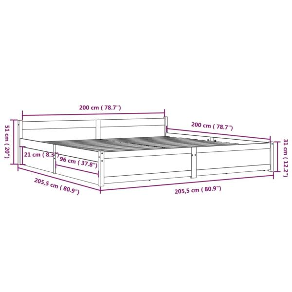Bett mit Schubladen 200x200 cm
