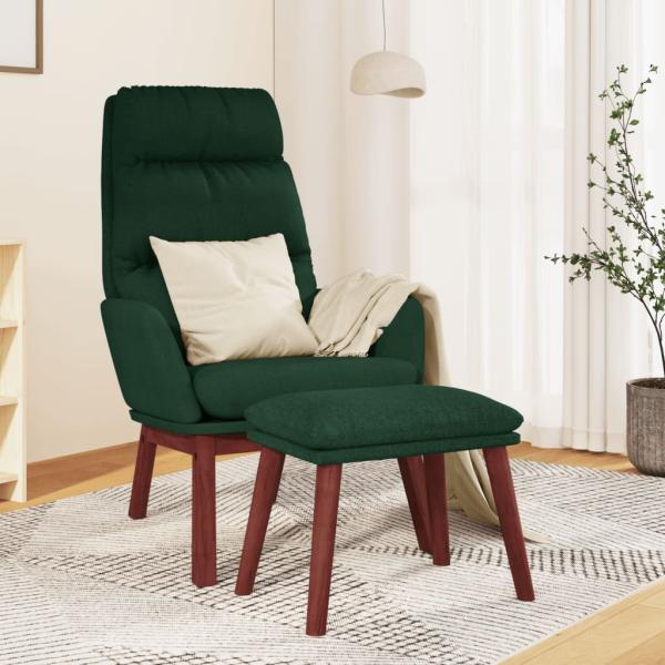 ARDEBO.de - Relaxsessel mit Hocker Dunkelgrün Stoff