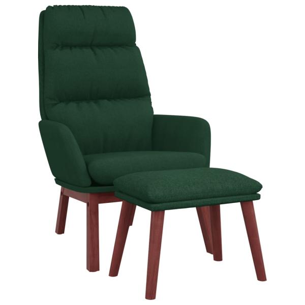 Relaxsessel mit Hocker Dunkelgrün Stoff