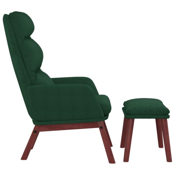 Relaxsessel mit Hocker Dunkelgrün Stoff
