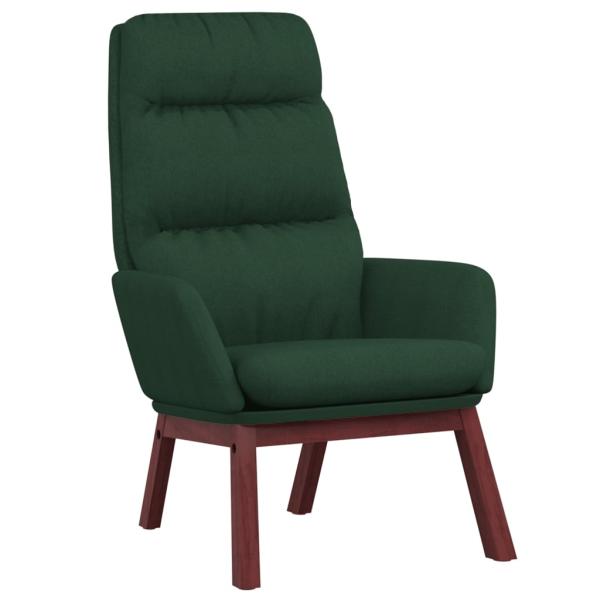 Relaxsessel mit Hocker Dunkelgrün Stoff